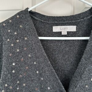 Loft Cardigan Sweater - Star Sparkle Grey XS fits like Small.